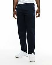 Men's Jacques Pique Track Pants in navy, featuring a relaxed fit and a small, light blue embroidered Psycho Bunny skull logo on the left thigh. (2)