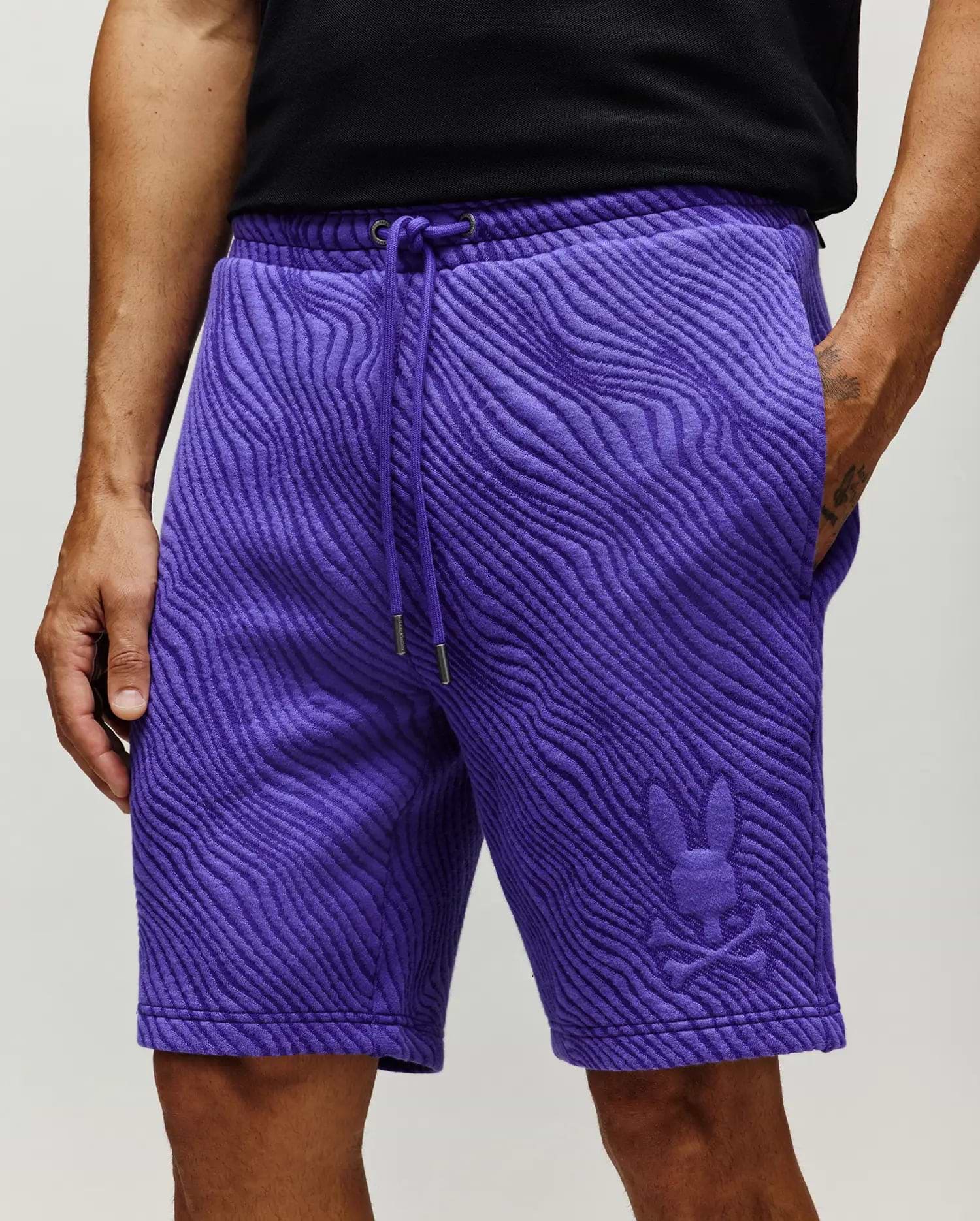 Men's Kendrick Double Knit Jacquard Textured Short in Purple