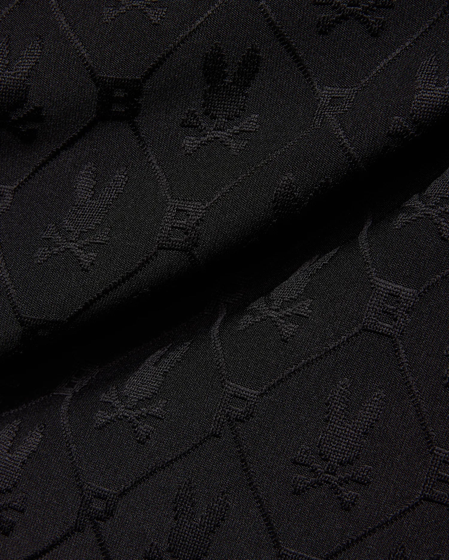 Mens Garry Jacquard Sweatshort in black, featuring a tonal all-over jacquard knit pattern of the iconic Psycho Bunny skull logo and PB initials. (6)
