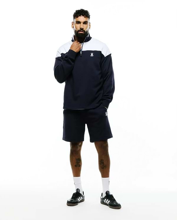 Men's Gabe French Terry Sweatshirt in Navy | Psycho Bunny