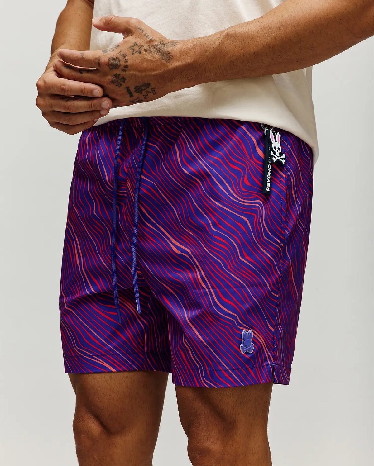 Men's Kendrick All Over Print Swim Trunk in Purple | Psycho Bunny