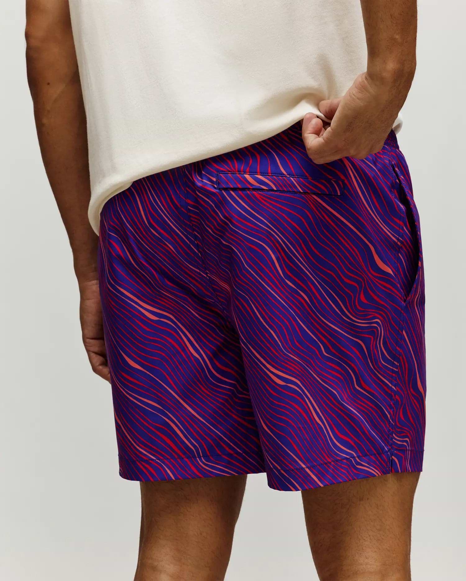 Men's Kendrick All Over Print Swim Trunk in Purple | Psycho Bunny