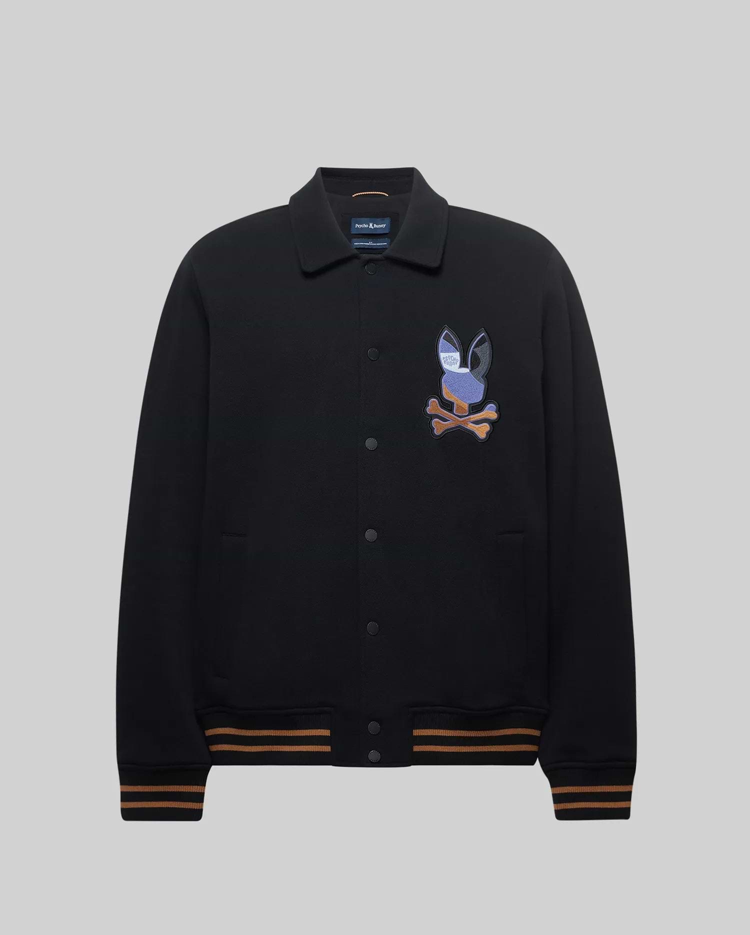 Men's Dante Pique Coach Jacket in Black | Psycho Bunny