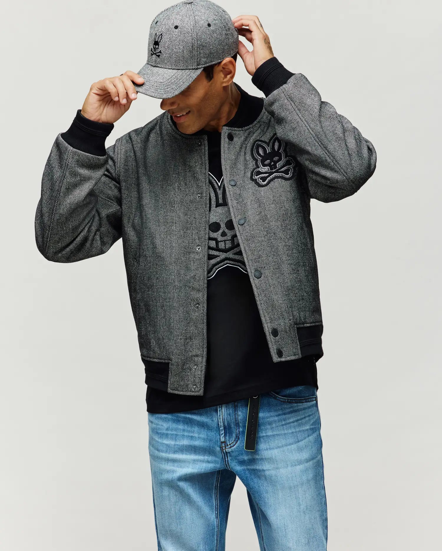 Men's Marlo Bomber in Gray | Psycho Bunny