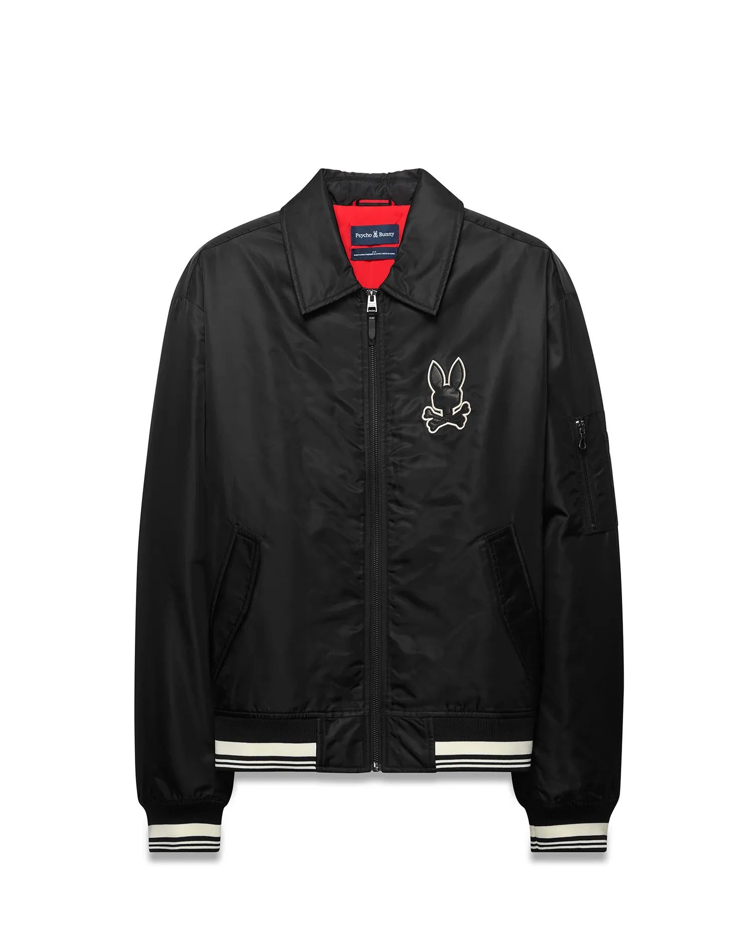 Men's Nathaniel Satin Coach Jacket in Black | Psycho Bunny