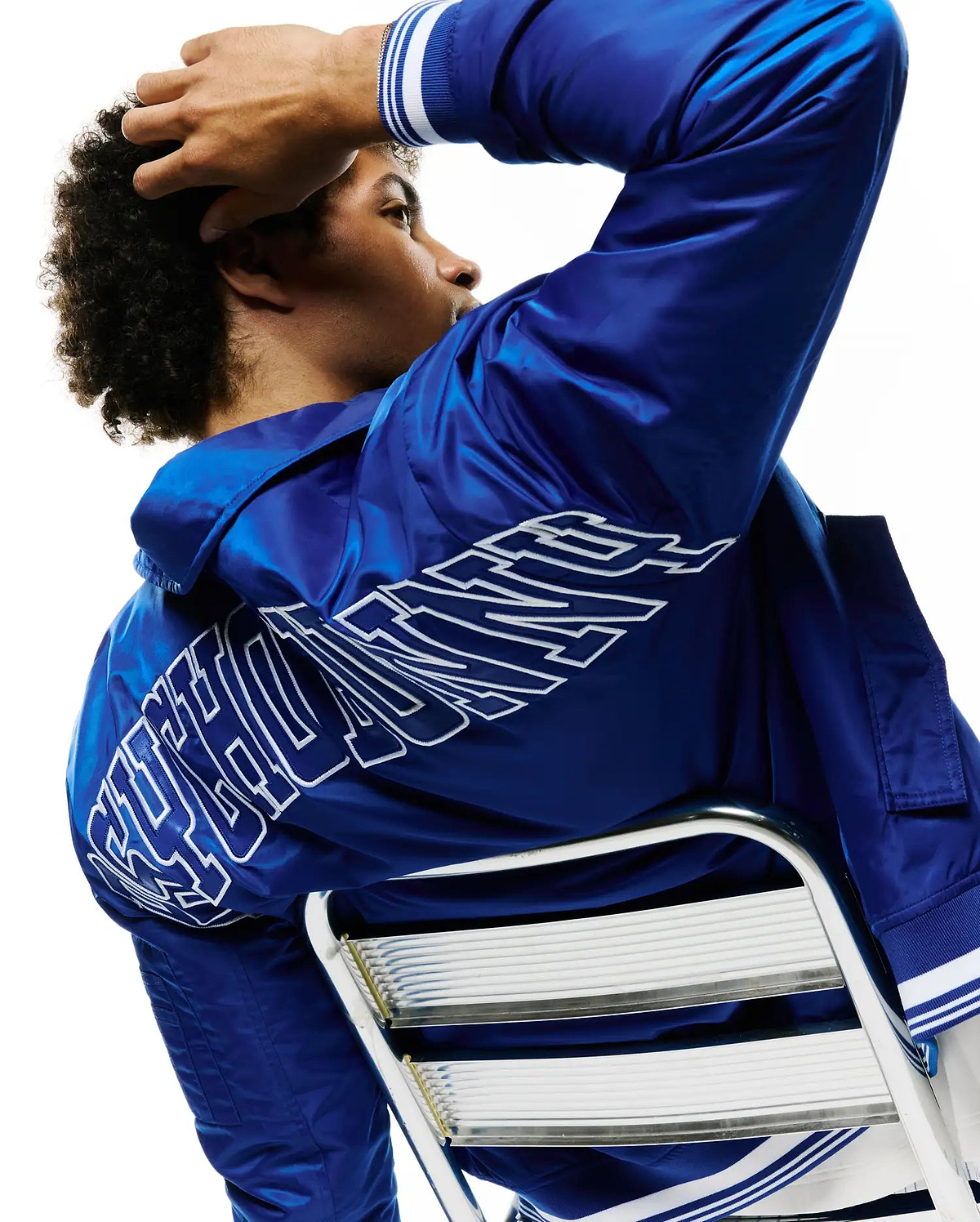Men's Nathaniel Satin Coach Jacket in Blue | Psycho Bunny