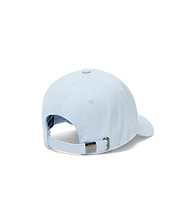 Mens Ambrose Baseball Cap, a classic fit in light blue cotton twill, featuring an adjustable strap with a gunmetal buckle engraved with the iconic Psycho Bunny skull logo.