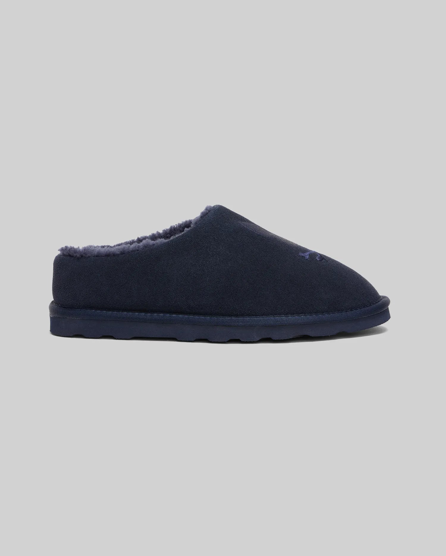 靴  SLIPPER PT223 SUEDE ARMY 8 Men's Suede Sherpa Bunny Slipper in Blue | Psycho Bunny