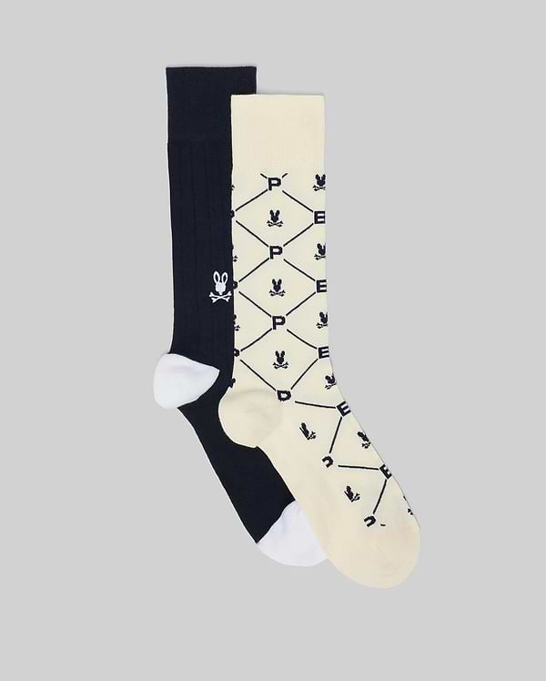 Mens White 2 Pack Dress Sock
