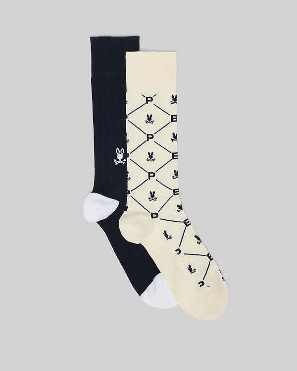 Mens White 2 Pack Dress Sock