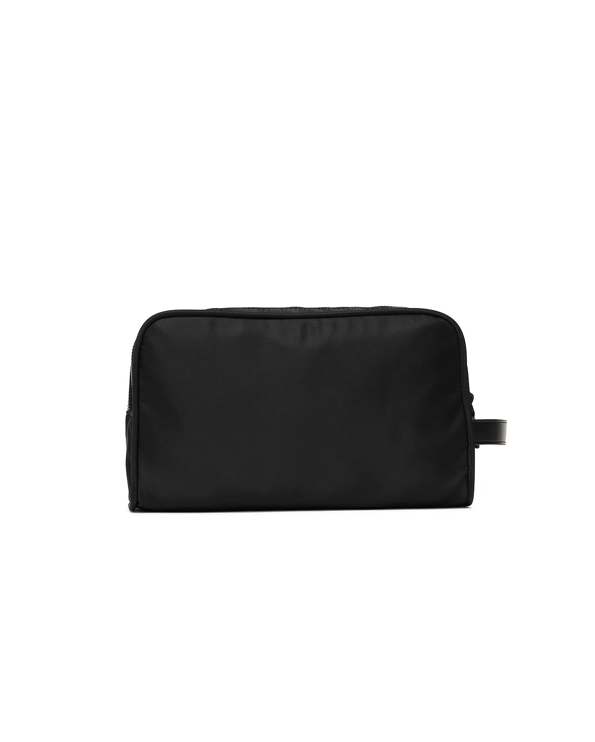 Black Mens Nylon Dopp Kit, a sleek and durable travel accessory crafted from smooth nylon, featuring a secure top zipper closure and a convenient side loop handle for easy carrying. (3)