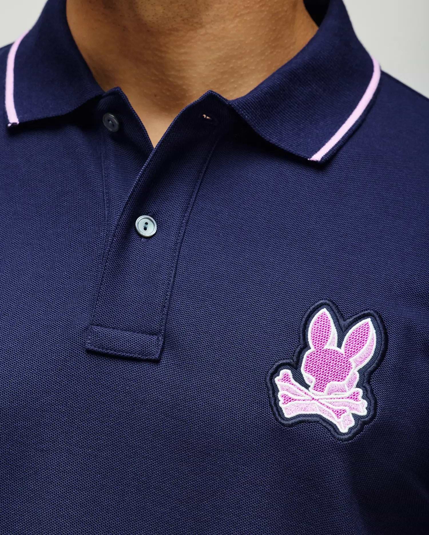 メンズウェア POLO CRAZY BACK LOGO Men's Zal Pique Polo in Blue | Psycho Bunny