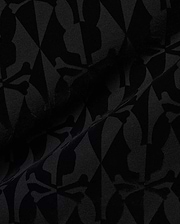 Men's Angus Flocked Polo featuring a tonal black flocked Psycho Bunny skull and crossbones and diamond pattern on a black pique knit fabric. (6)