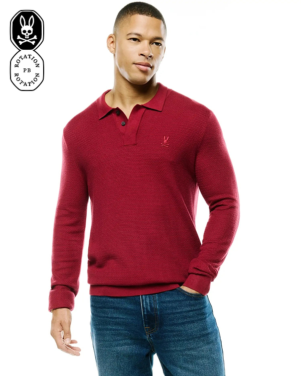MEN'S LEROY LONGSLEEVE KNIT POLO view 1