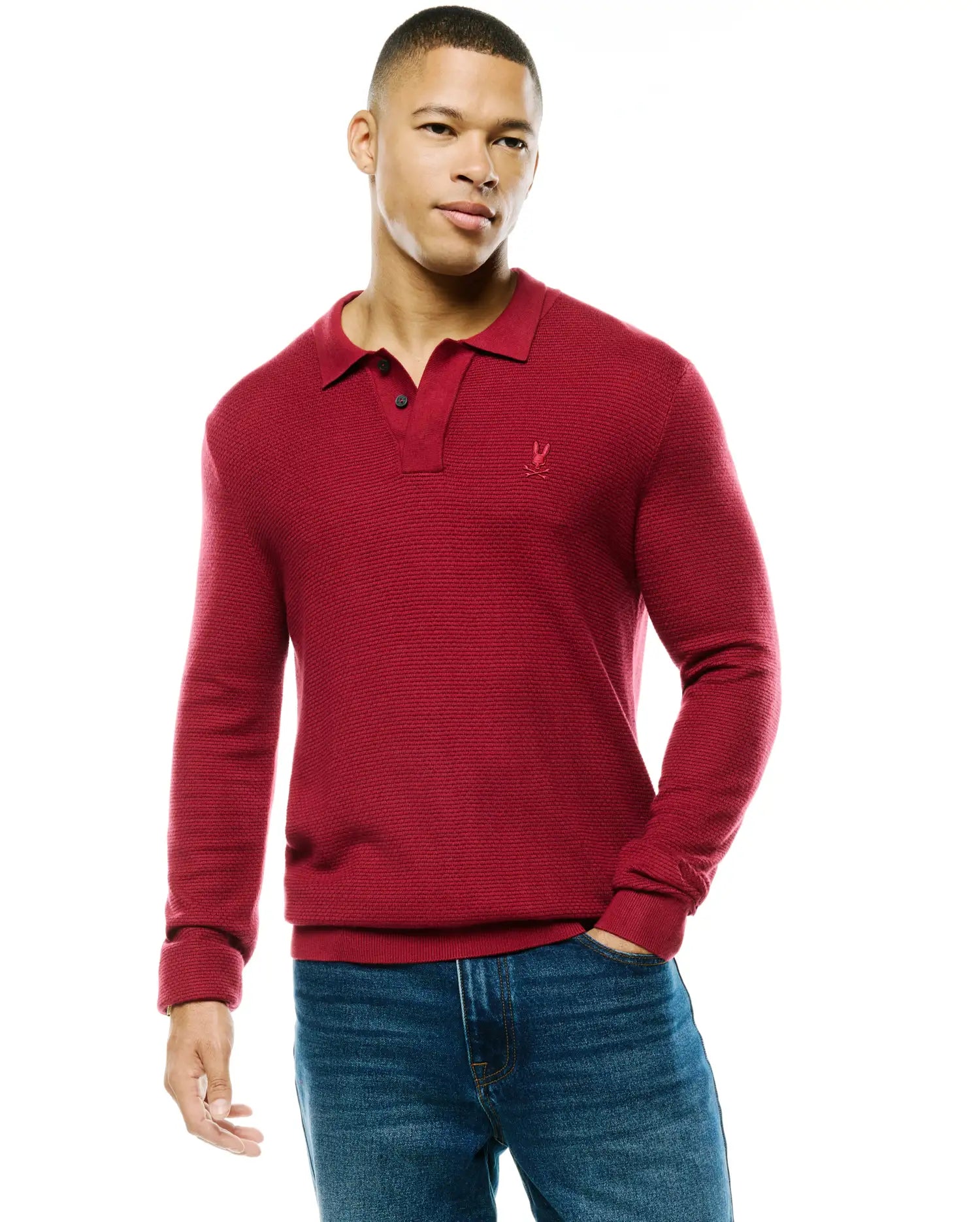 MEN'S LEROY LONGSLEEVE KNIT POLO view 2