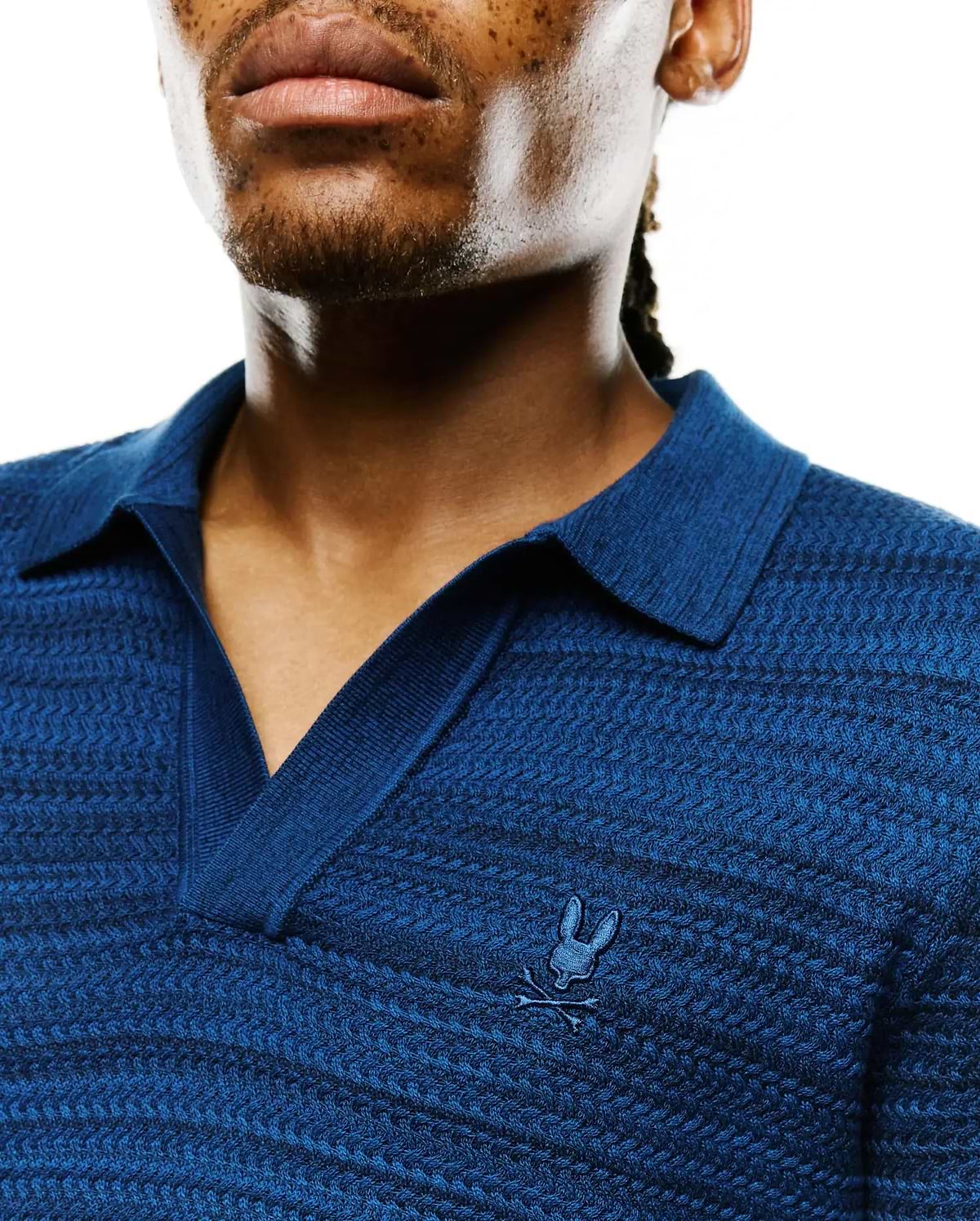 MENS DEVON BRAIDED STITCH KNIT POLO - MT0100401