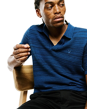 MENS DEVON BRAIDED STITCH KNIT POLO - MT0100401