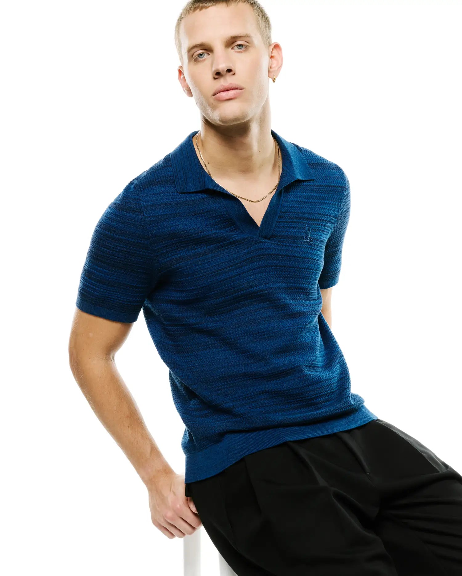 MEN'S DEVON BRAIDED KNIT POLO vista 1
