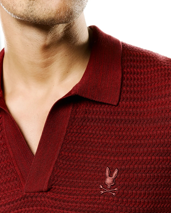 MEN'S DEVON BRAIDED KNIT POLO view 2