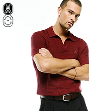 MEN'S DEVON BRAIDED KNIT POLO view 1
