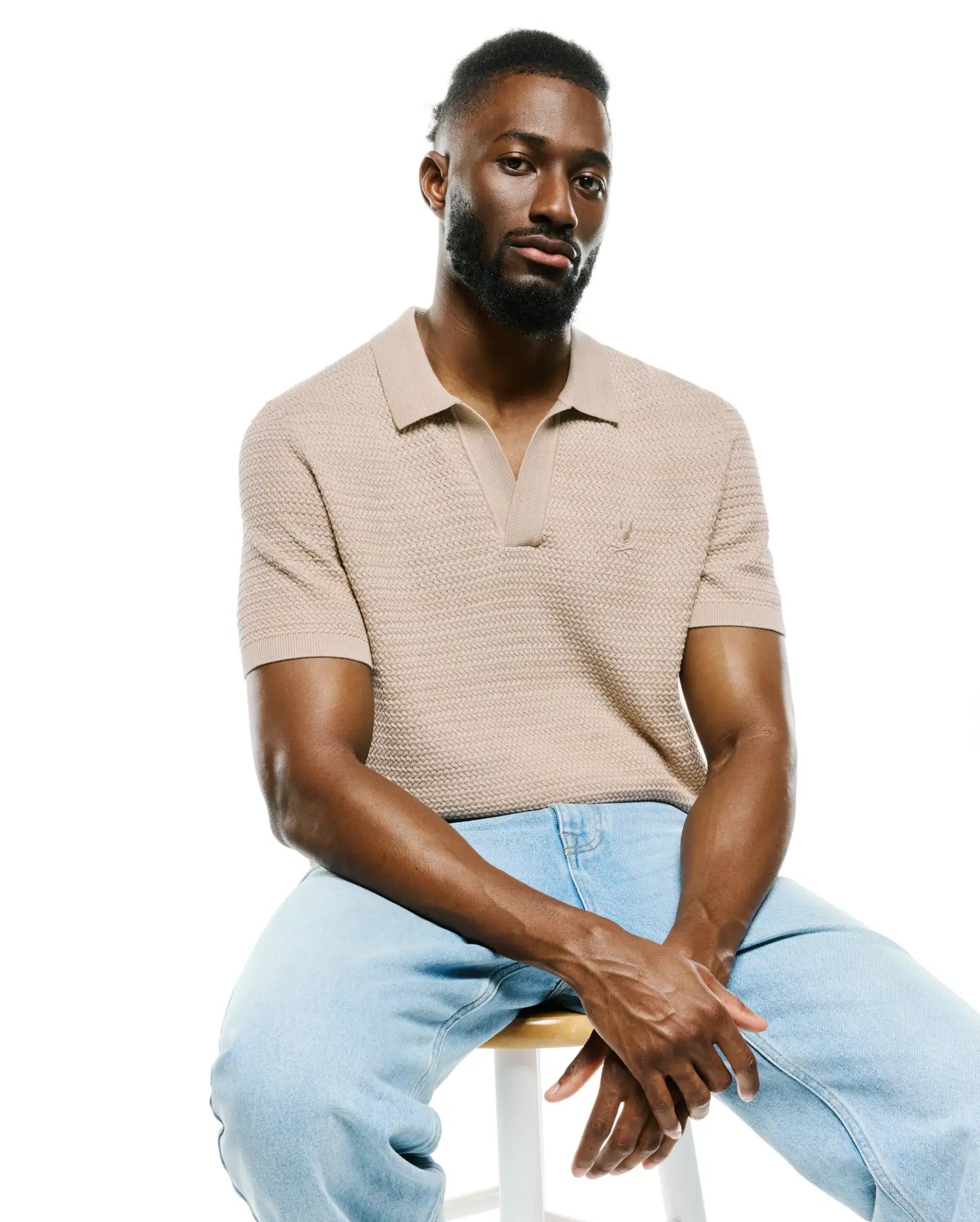 MEN'S DEVON BRAIDED KNIT POLO vista 1