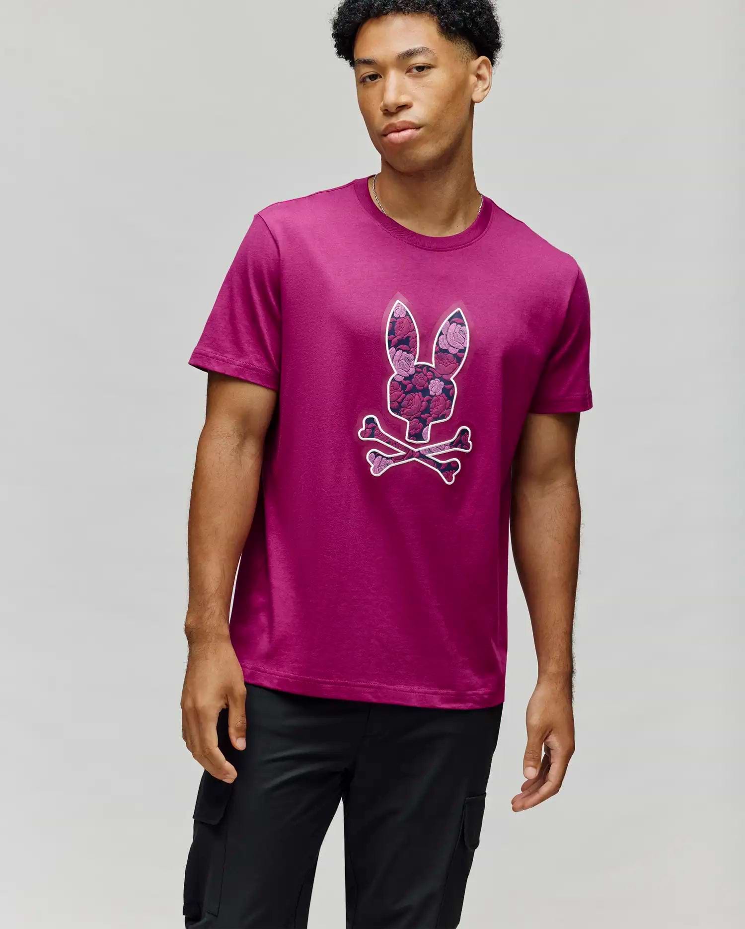 Men's Rowen Bunny Graphic Tee in Pink | Psycho Bunny