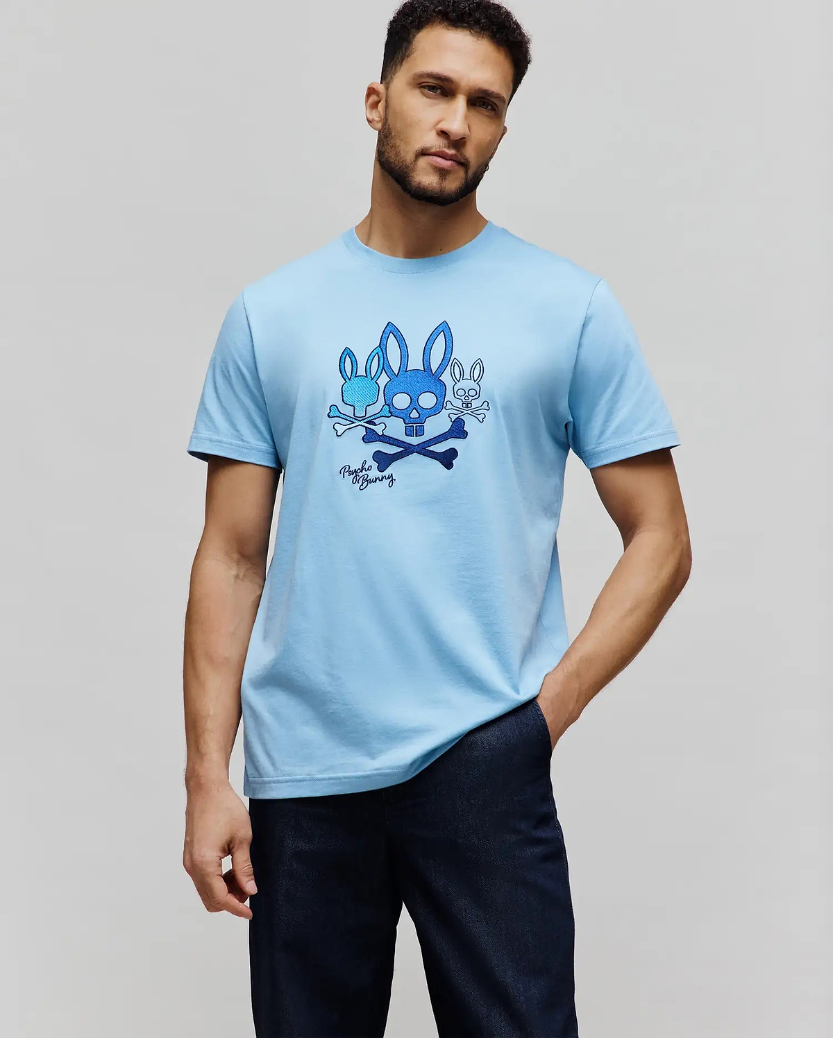 Men's Oscar Graphic Tee in Sky Blue | Psycho Bunny