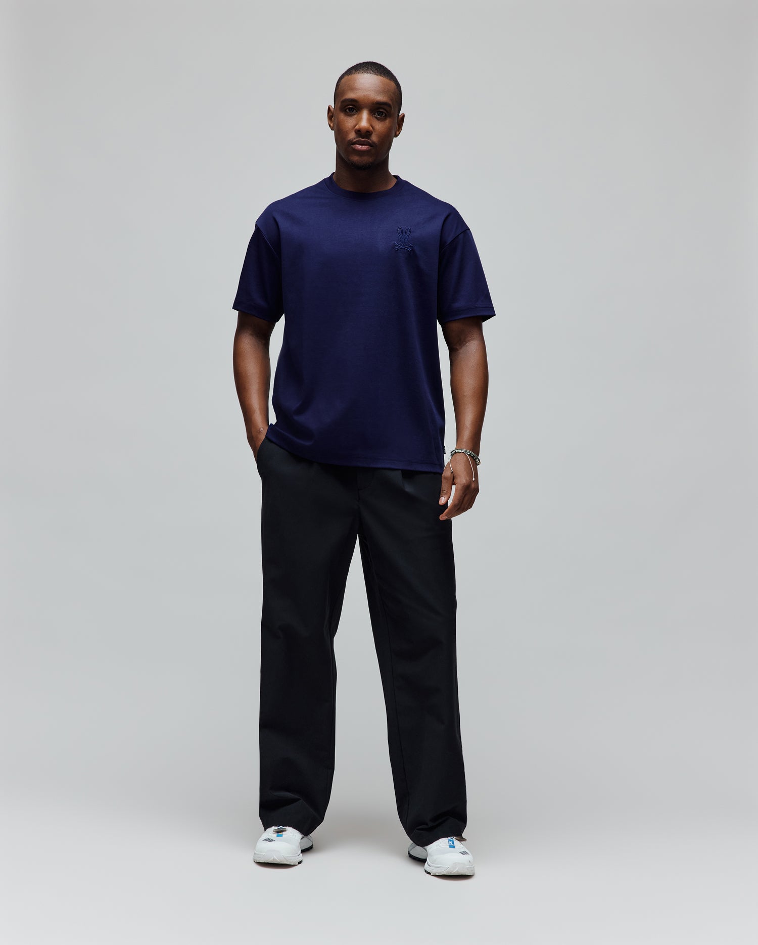 ENNOY Tee ネイビー XL Men's Oscar Oversized Tee in Navy | Psycho Bunny