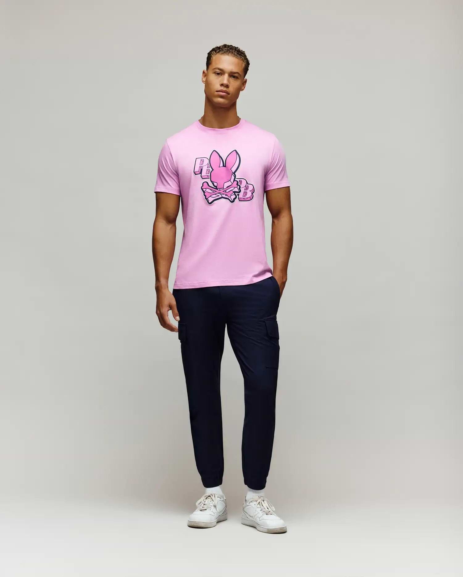 Men's Zal PB Graphic Tee in Pink | Psycho Bunny