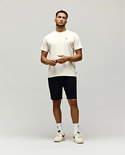 Cream Mens Maxton Waffle Tee, a classic fit t-shirt with a visible waffle knit texture and a small, embroidered black Psycho Bunny skull logo on the left chest.