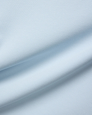 Mens Maxton Waffle Tee in soft light blue, crafted from a comfortable waffle knit fabric, featuring the iconic small embroidered Psycho Bunny skull logo on the left chest.