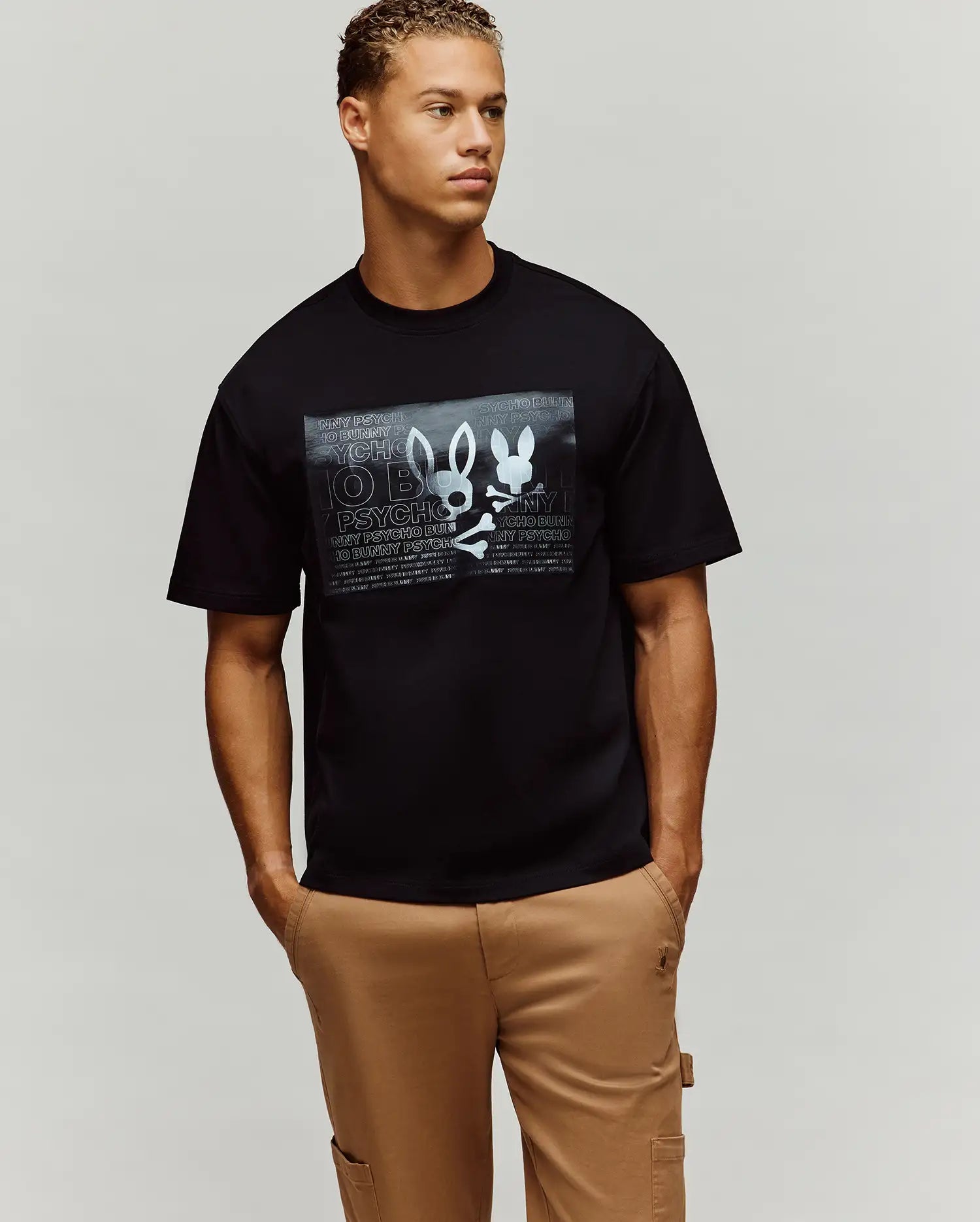 Men's Jarvis Relaxed Fit Graphic Tee in Black | Psycho Bunny