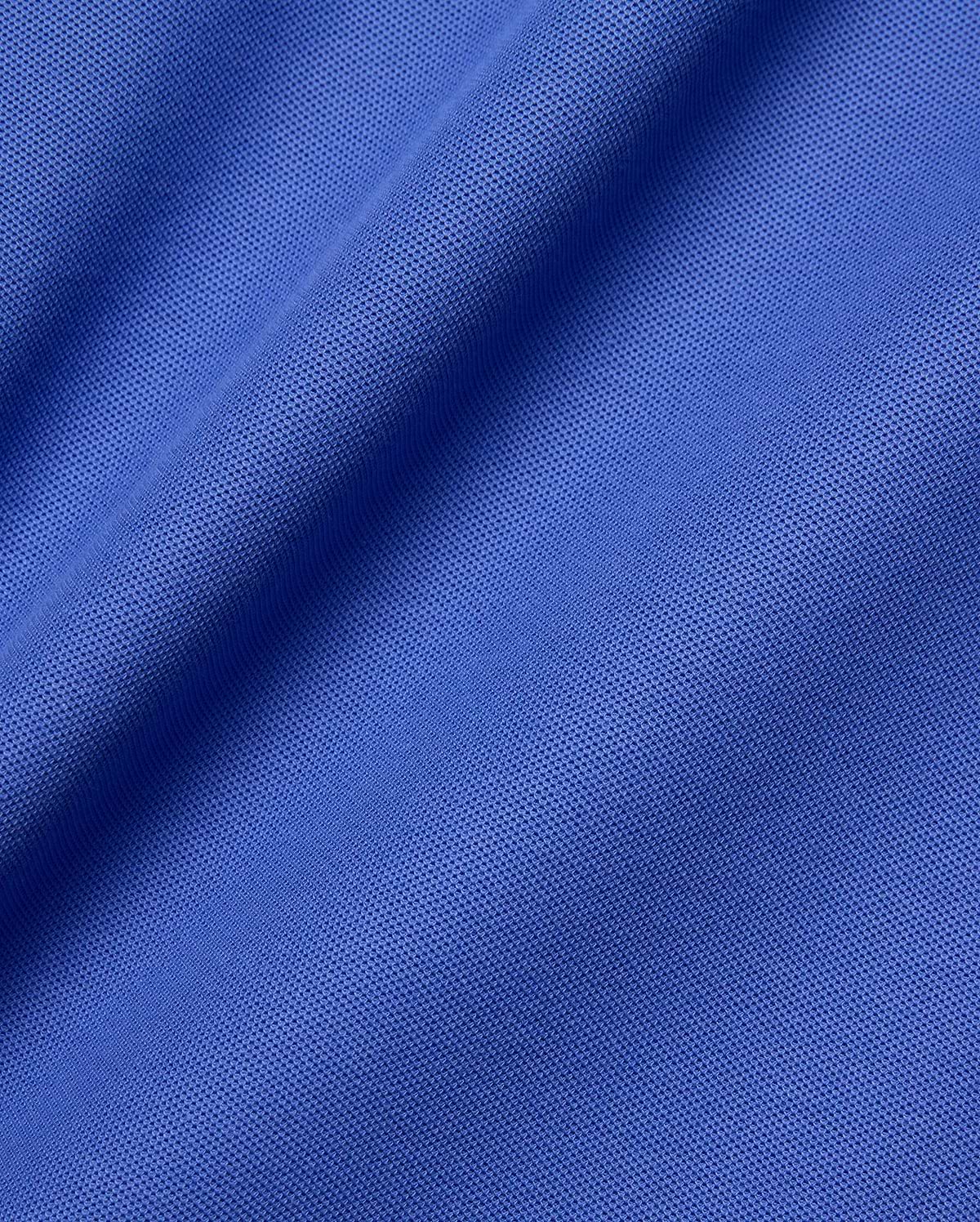 Psycho Bunny Mens Taylor Pique Tee fabric close-up, featuring a rich royal blue hue and the signature textured pique knit, ideal for refined streetwear. (6)