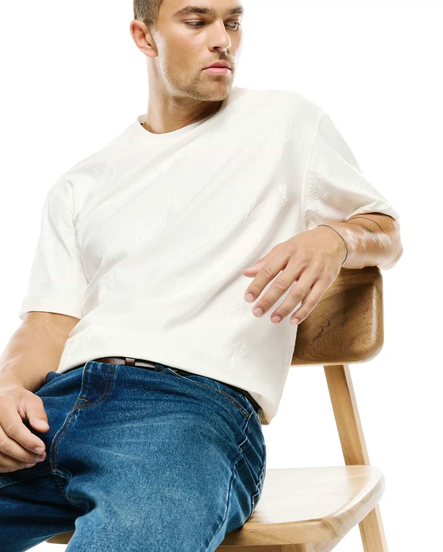 MENS LENNY RELAXED JACQUARD TEE - MT0200441