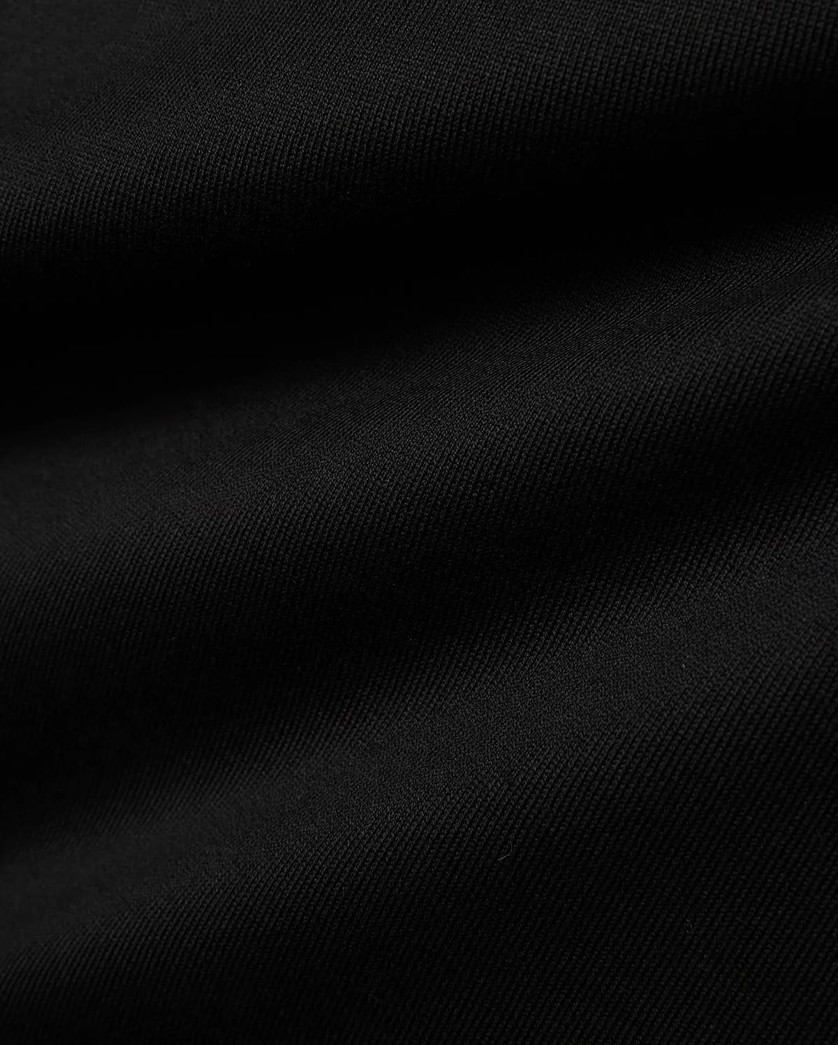 Men's Samson Oversized Bunny Tee, a black premium jersey knit fabric with a subtle diagonal texture, embodying Psycho Bunny's refined streetwear aesthetic. (6)