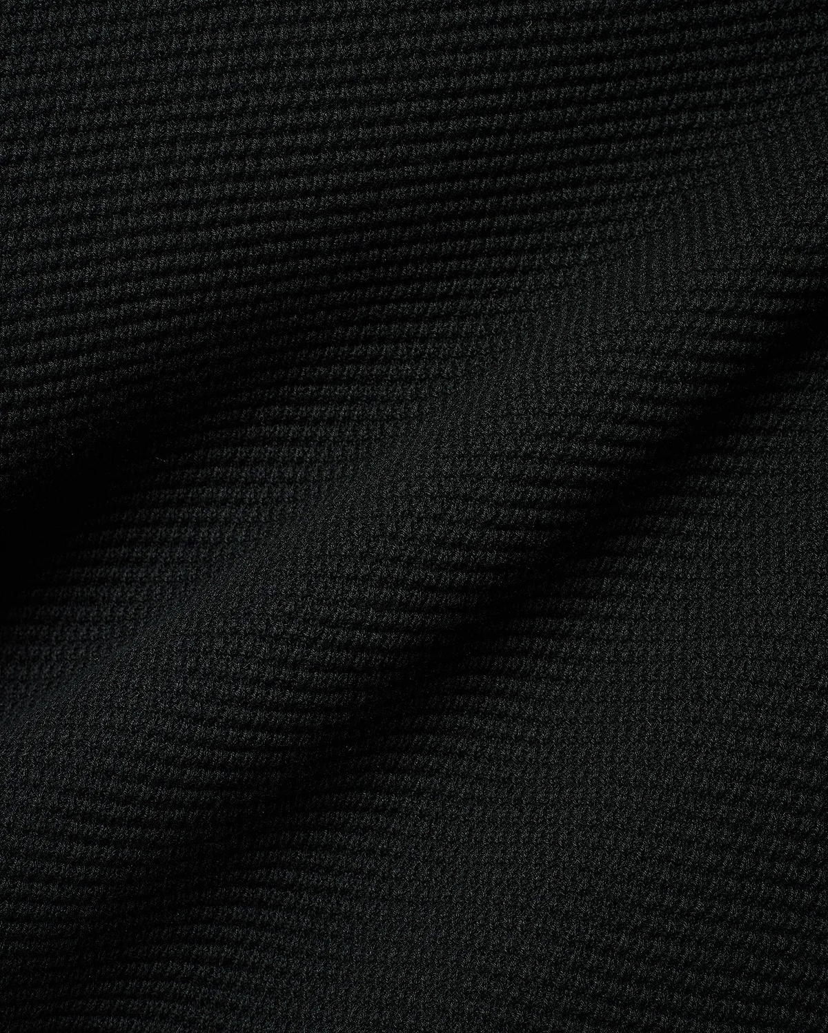 Black Makai Textured Knit T-Shirt, a premium streetwear garment featuring a distinct, small-scale horizontal textured knit pattern, reflecting Psycho Bunny's refined aesthetic.