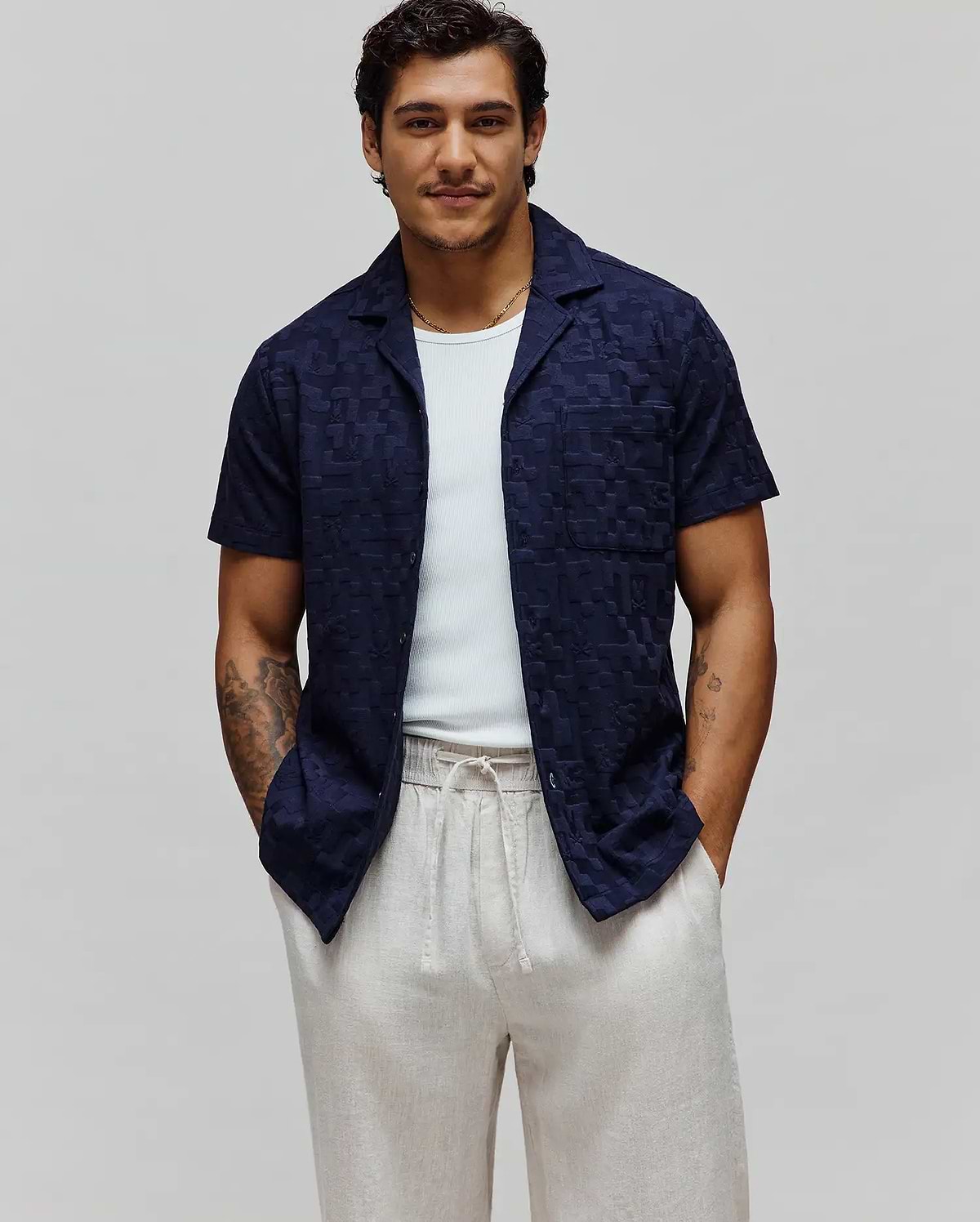Men's Josh Jacquard Shirt in BLUE