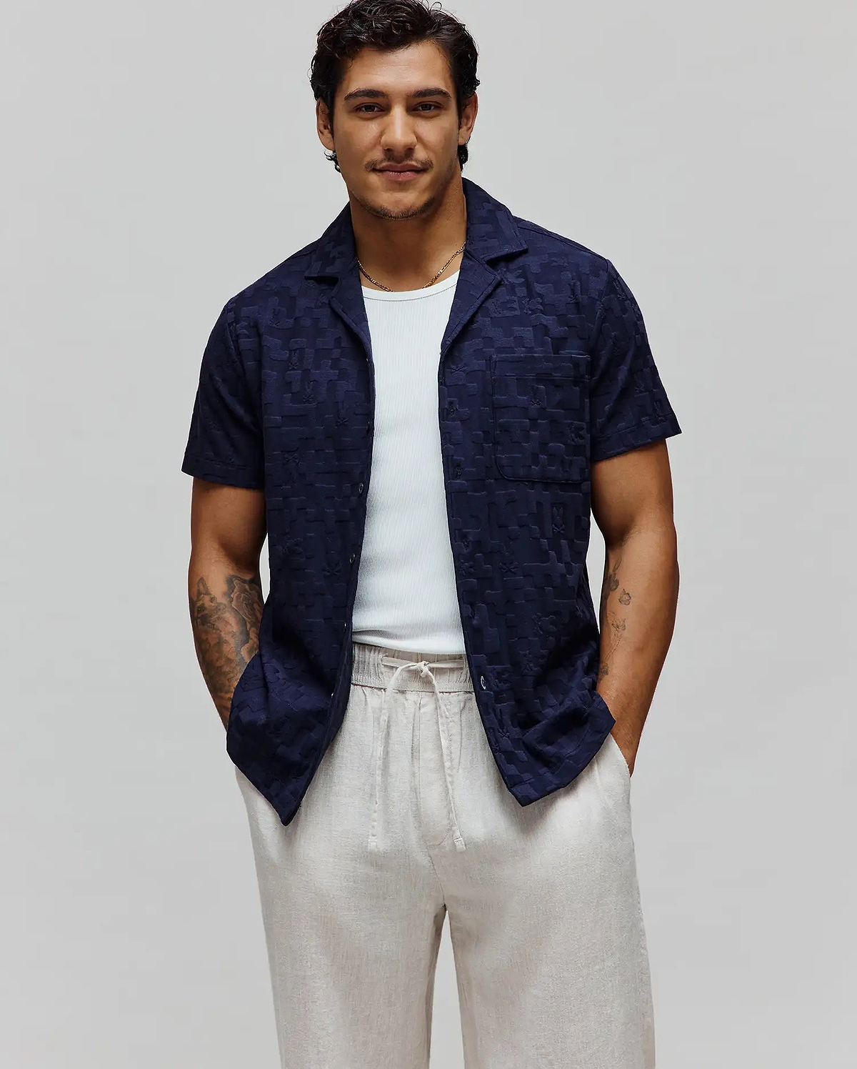 Men's Josh Jacquard Shirt in BLUE