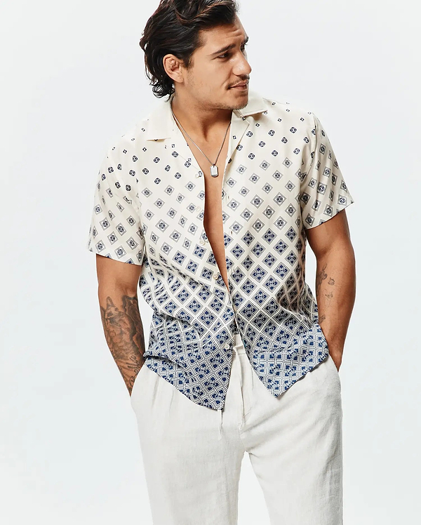 Men's Tobias Tencel Shirt in Off-White