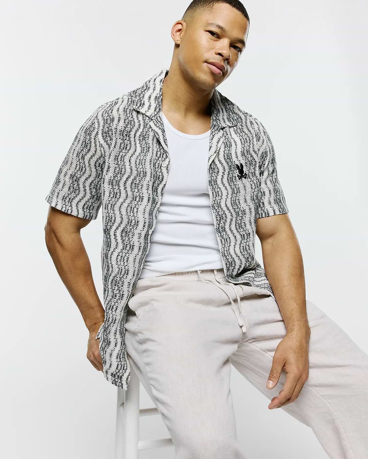 MENS DAVE CROCHET SHIRT vista 3
