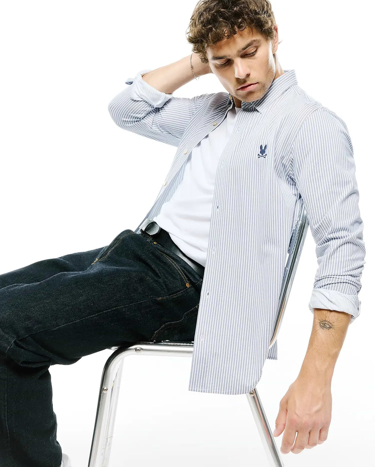 MEN'S JIM PIMA STRIPE KNIT SHIRT view 3