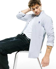 MEN'S JIM PIMA STRIPE KNIT SHIRT view 3