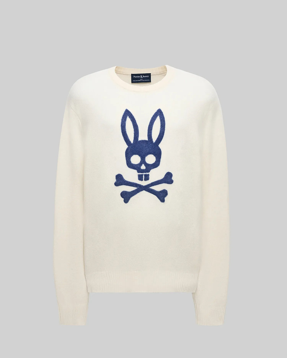 Men's Saxon Cozy Yarn Crew in Beige | Psycho Bunny