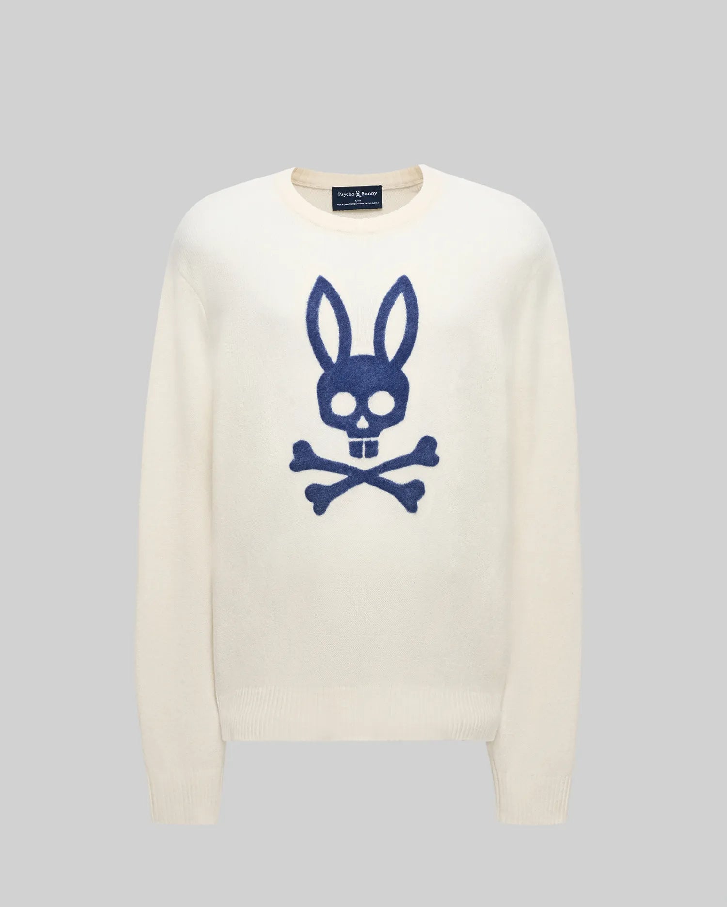 Men's Saxon Cozy Yarn Crew in Beige | Psycho Bunny