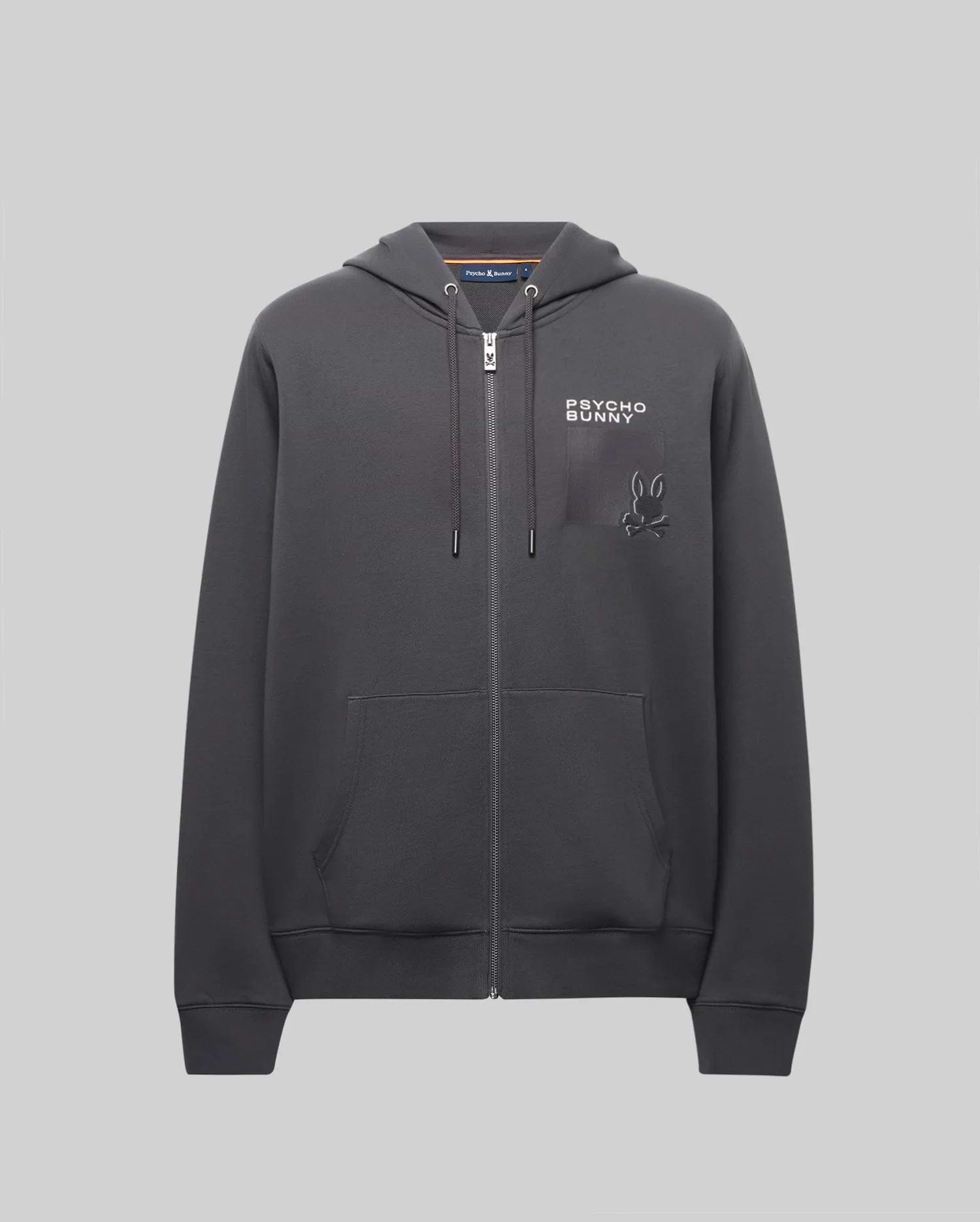 Men's Summit Full Zip French Terry Hoodie in Grey | Psycho Bunny