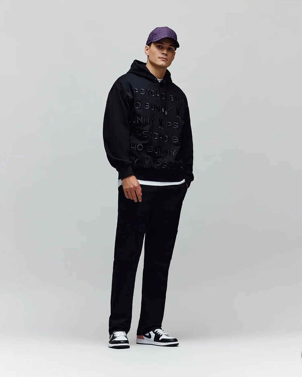 Men's Orson Embroidered Hoodie in Black | Psycho Bunny