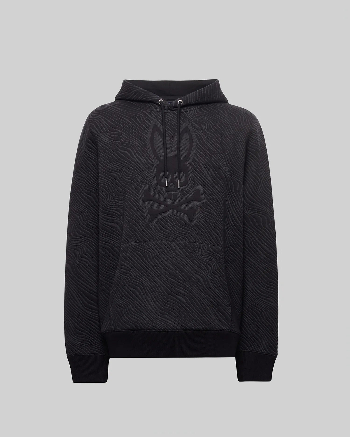 Men's Kendrick Double Knit Jacquard Textured Hoodie in Black