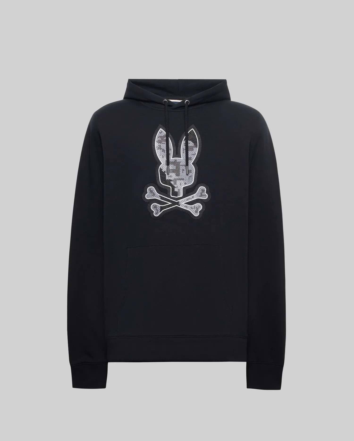 Men's Olivier Pixel Bunny Embroidered Hoodie in Black | Psycho Bunny