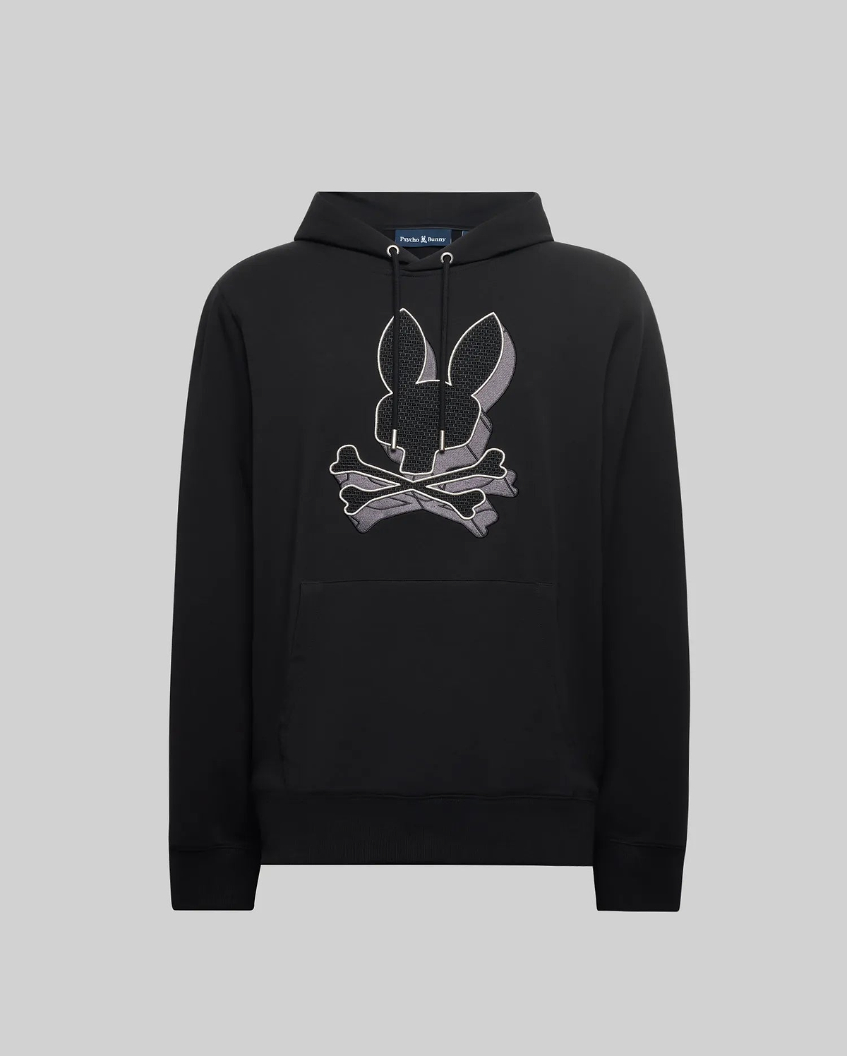 Men's Zal 3d Studded Bunny Hoodie in Black | Psycho Bunny