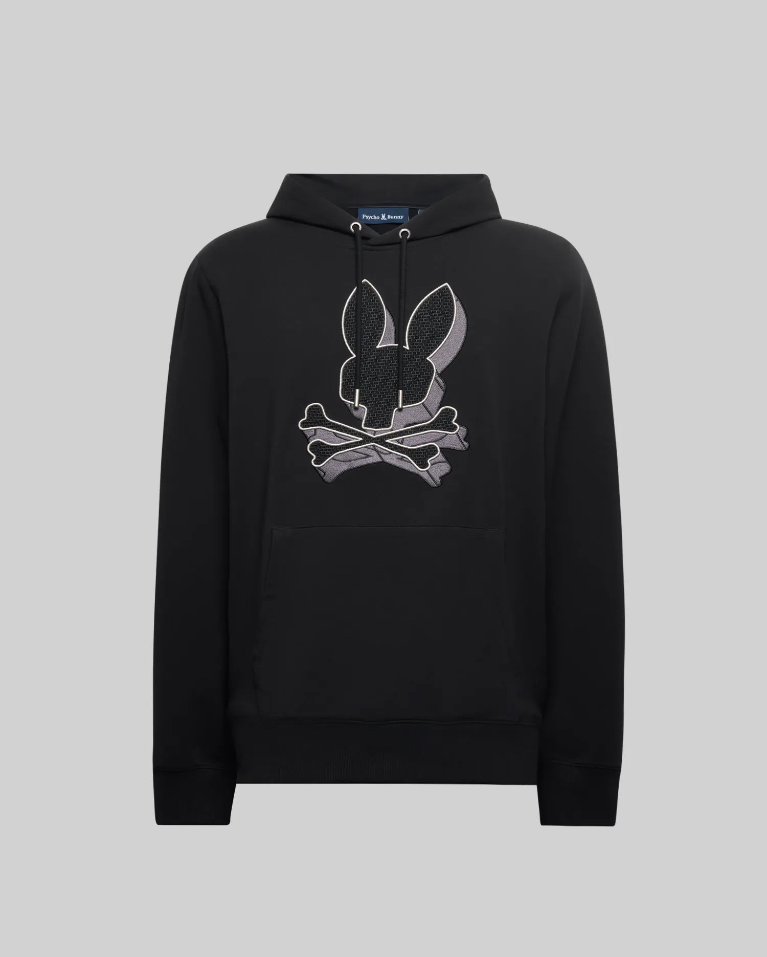 Men's Zal 3d Studded Bunny Hoodie in Black | Psycho Bunny